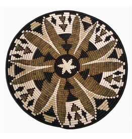 Extra Large Black Fleur Woven Wall Plate