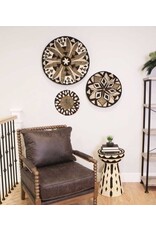 Extra Large Black Fleur Woven Wall Plate