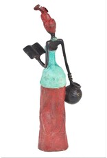 Burkina Bronze Devoted Reader Sculpture