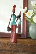 Burkina Bronze Devoted Reader Sculpture
