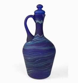 Hebron Glass Blue Decanter