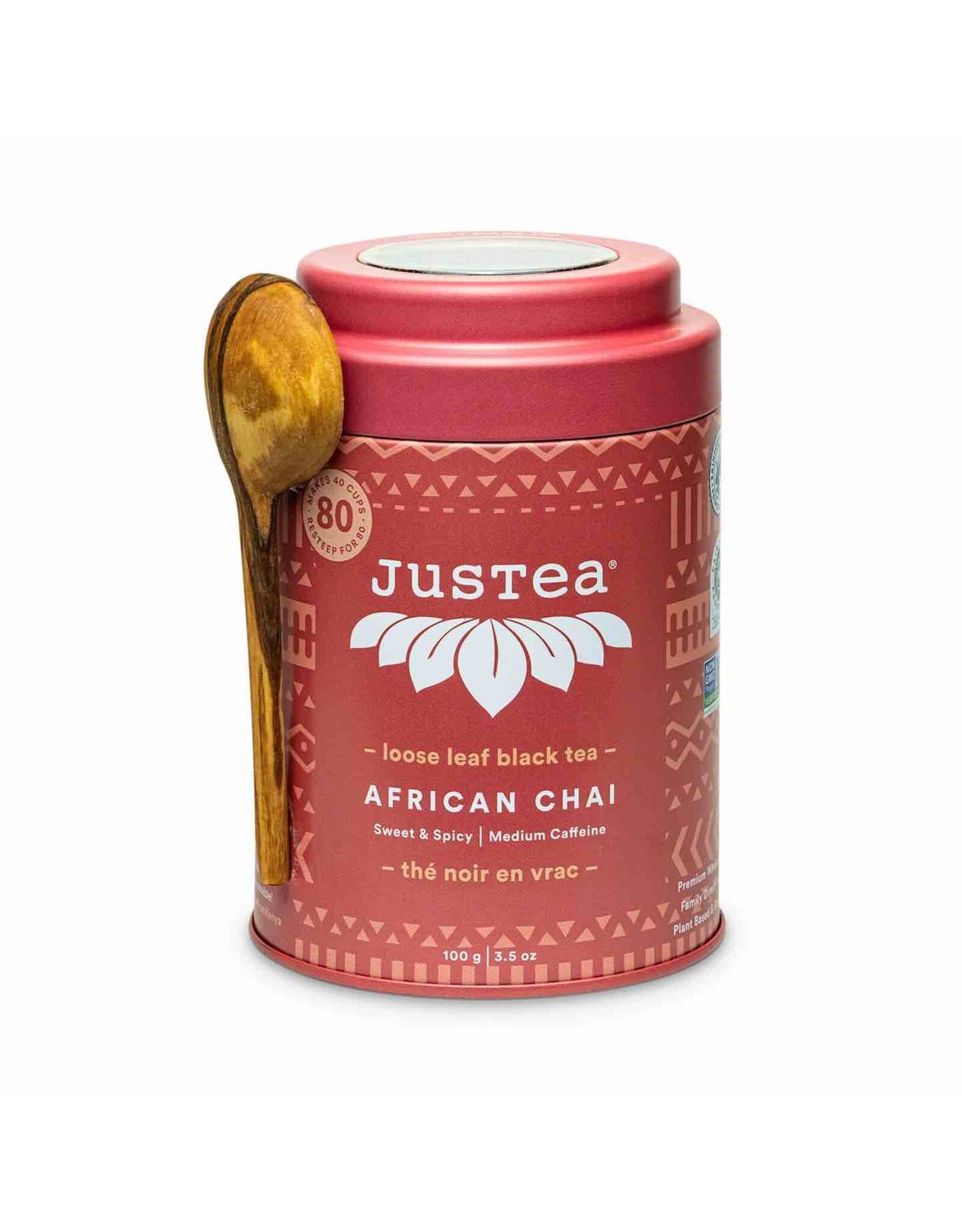 JusTea African Chai Tea Tin & Spoon