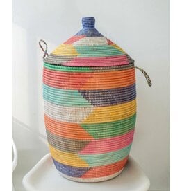 Large Rainbow Lidded Hamper