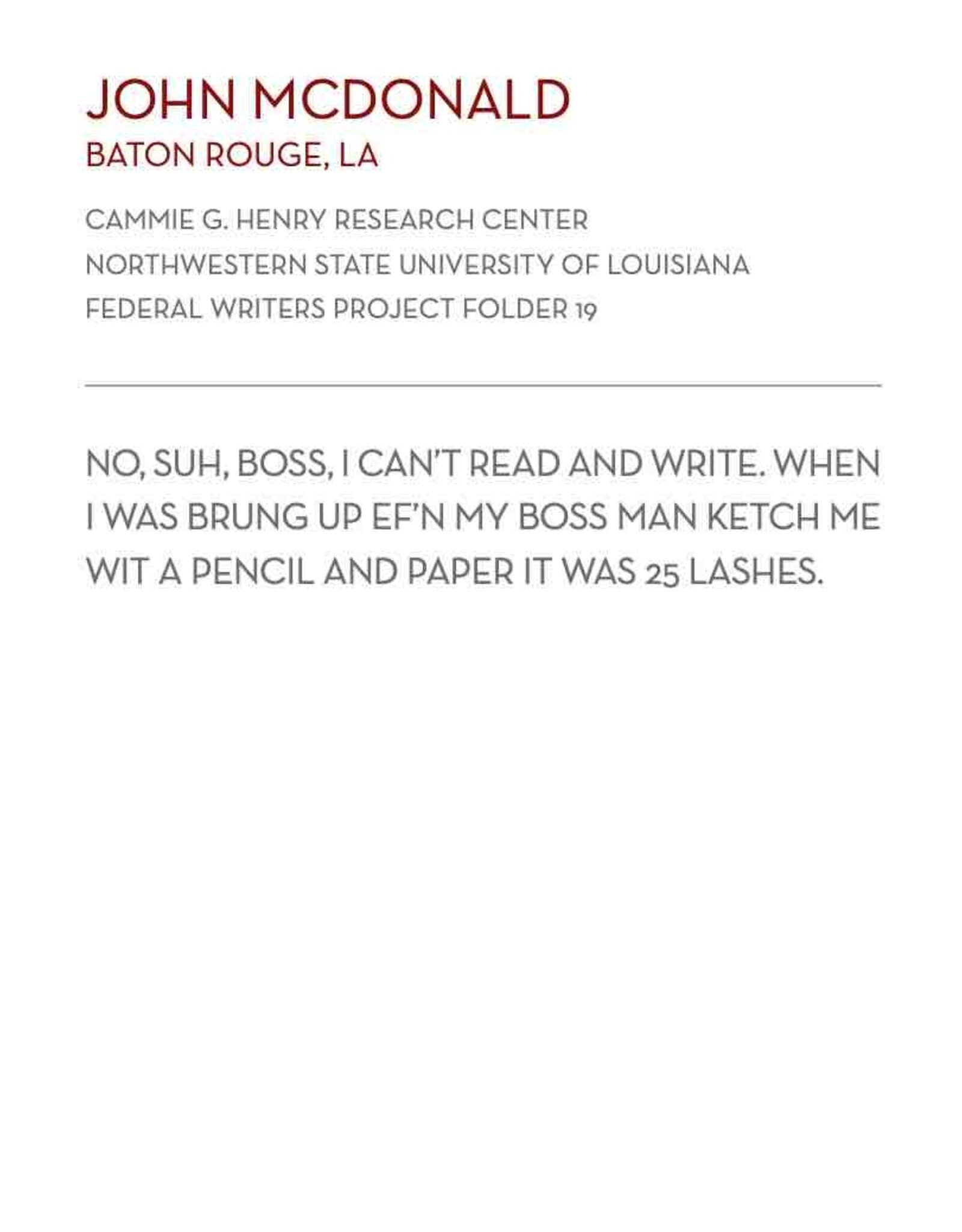 The Children of Whitney Plantation Booklet
