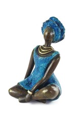 Bronze Femme en Bleu Sculpture