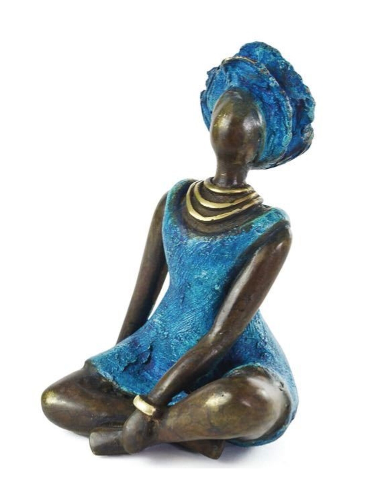 Bronze Femme en Bleu Sculpture