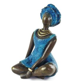 Bronze Femme en Bleu