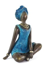 Bronze Femme en Bleu Sculpture