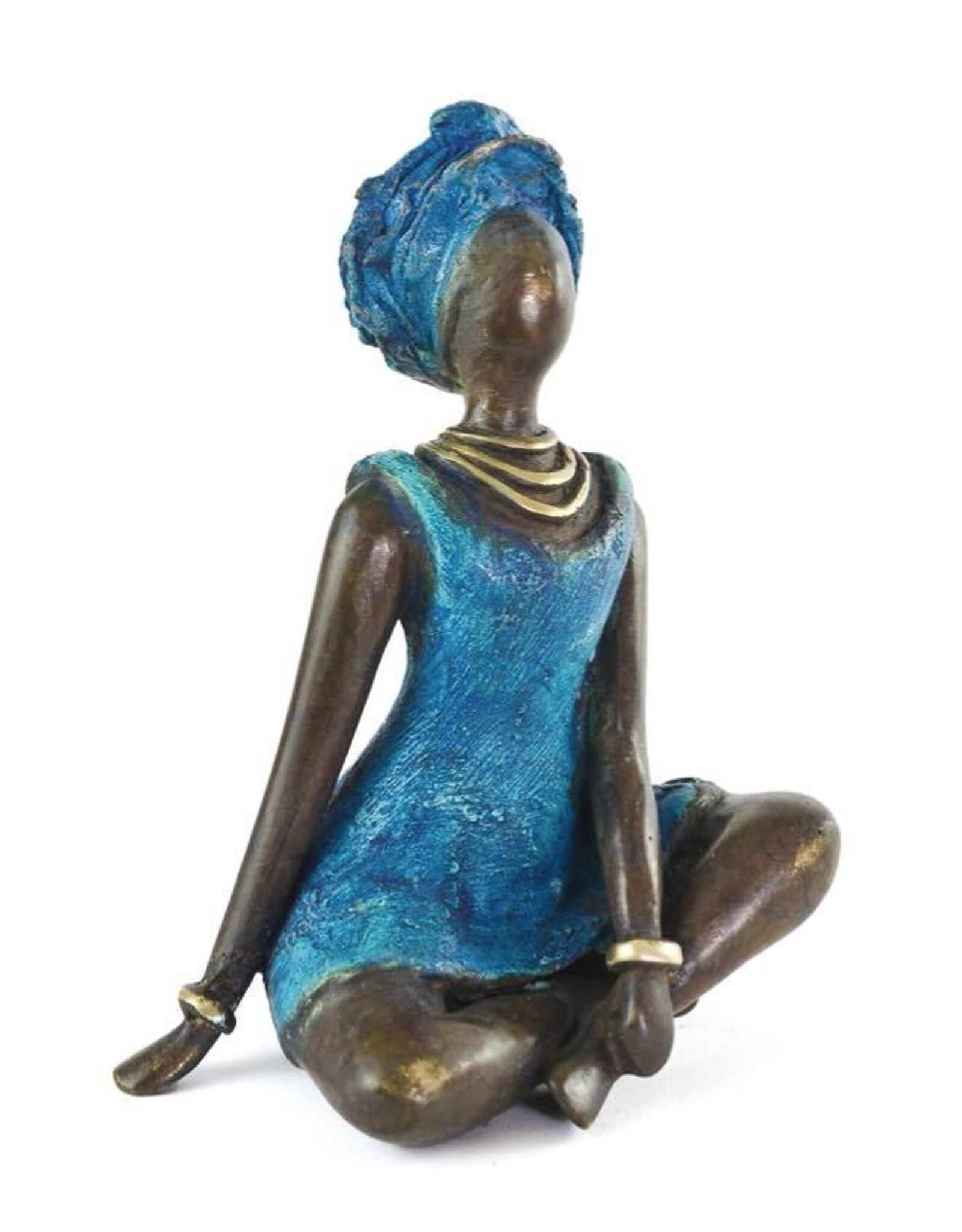 Bronze Femme en Bleu Sculpture