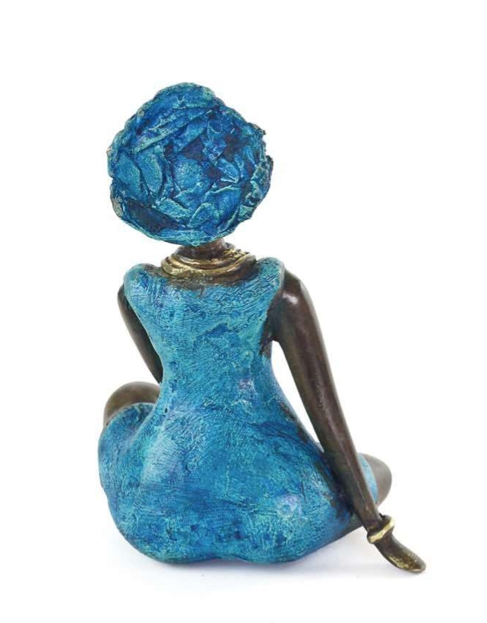 Bronze Femme en Bleu Sculpture