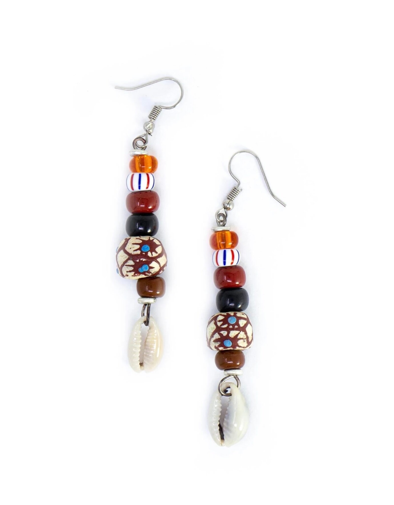 Maasai Bead & Cowrie Shell Earrings