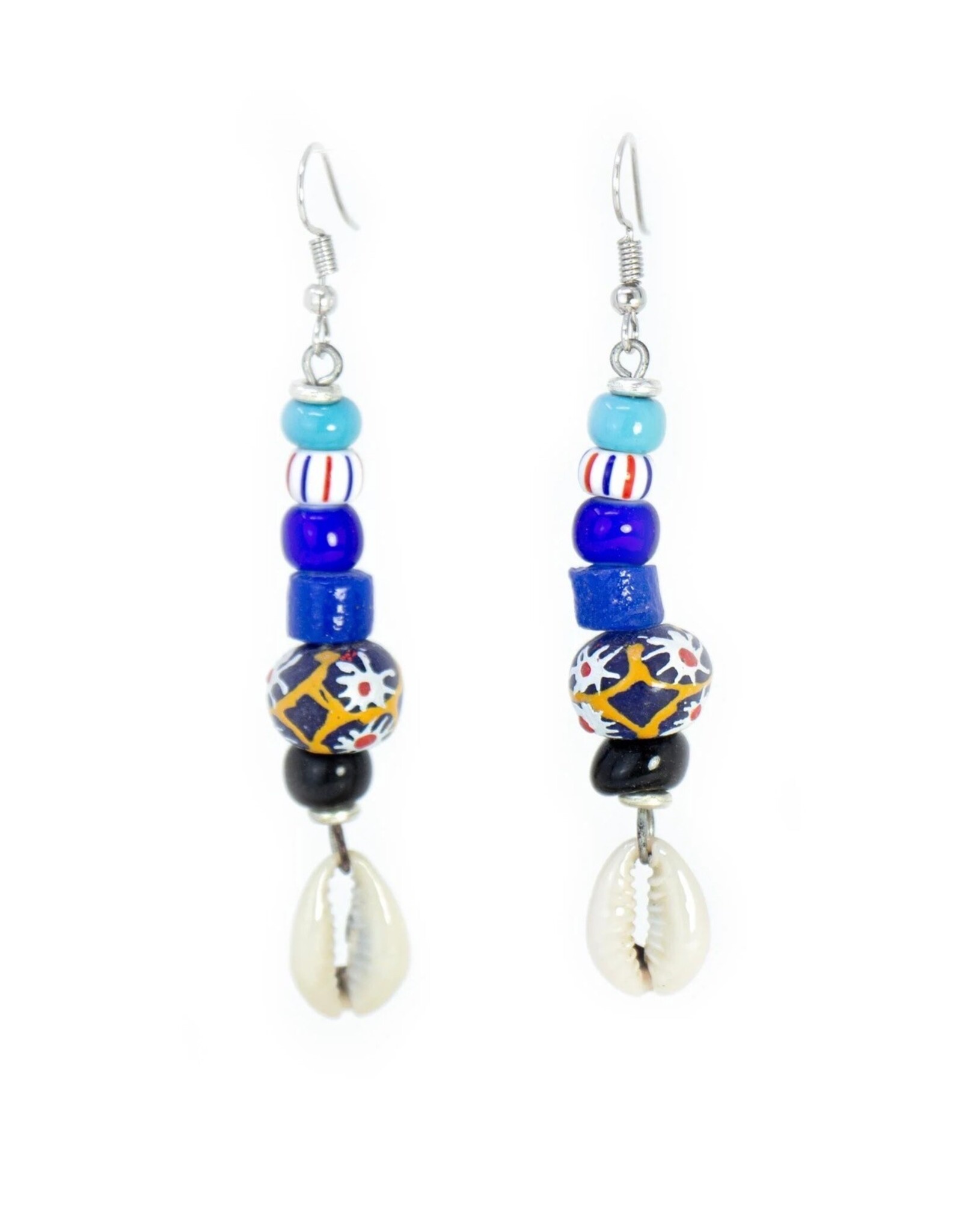 Maasai Bead & Cowrie Shell Earrings