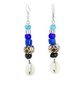 Maasai Bead & Cowrie Shell Earrings