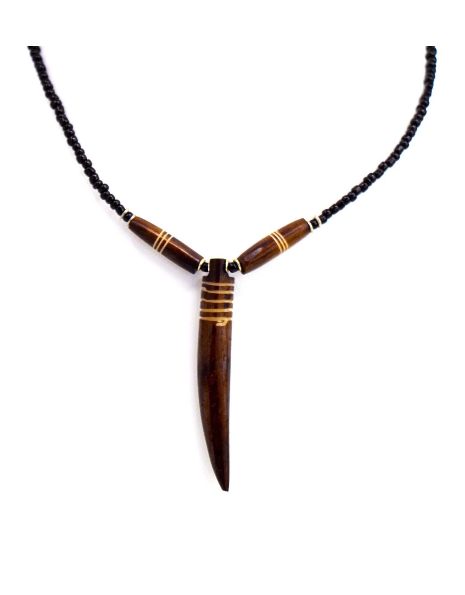 Bone "Tooth" Necklace on Leather Chain