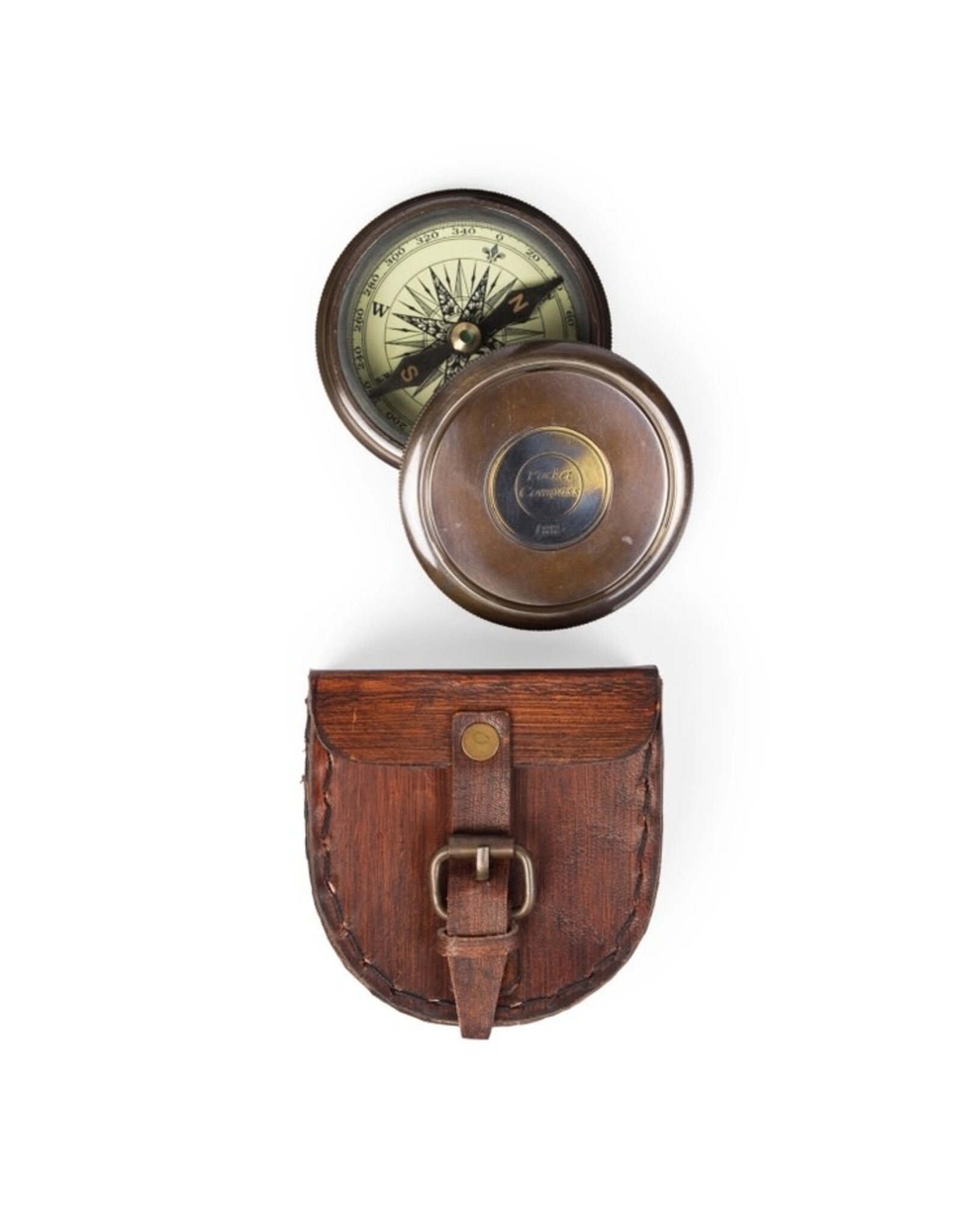 Brass Compass Handcrafted with Leather Case