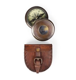 Brass Compass Handcrafted with Leather Case