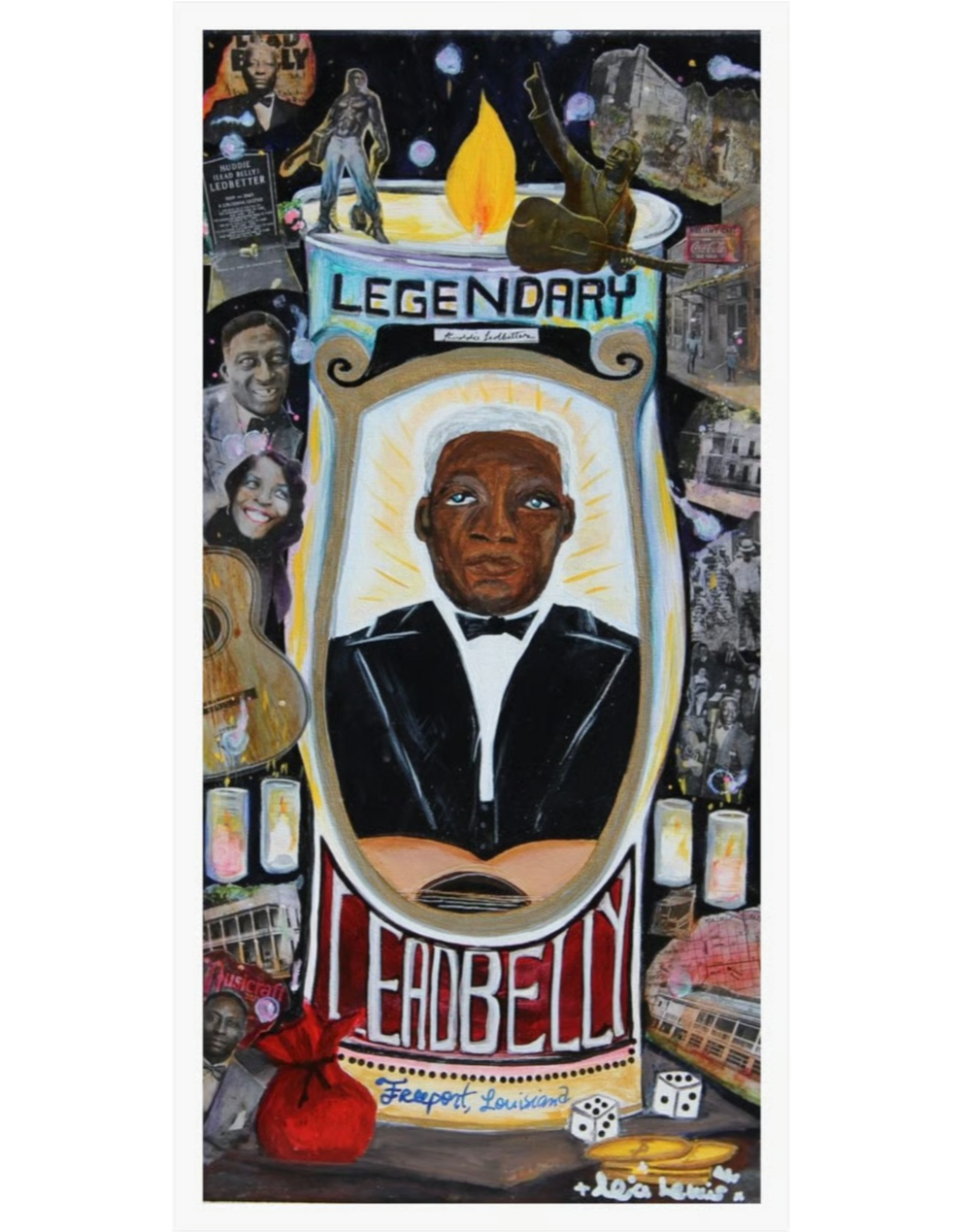 Queen Leia Lewis Fine Art Print 11"x22": The Legendary Lead Belly