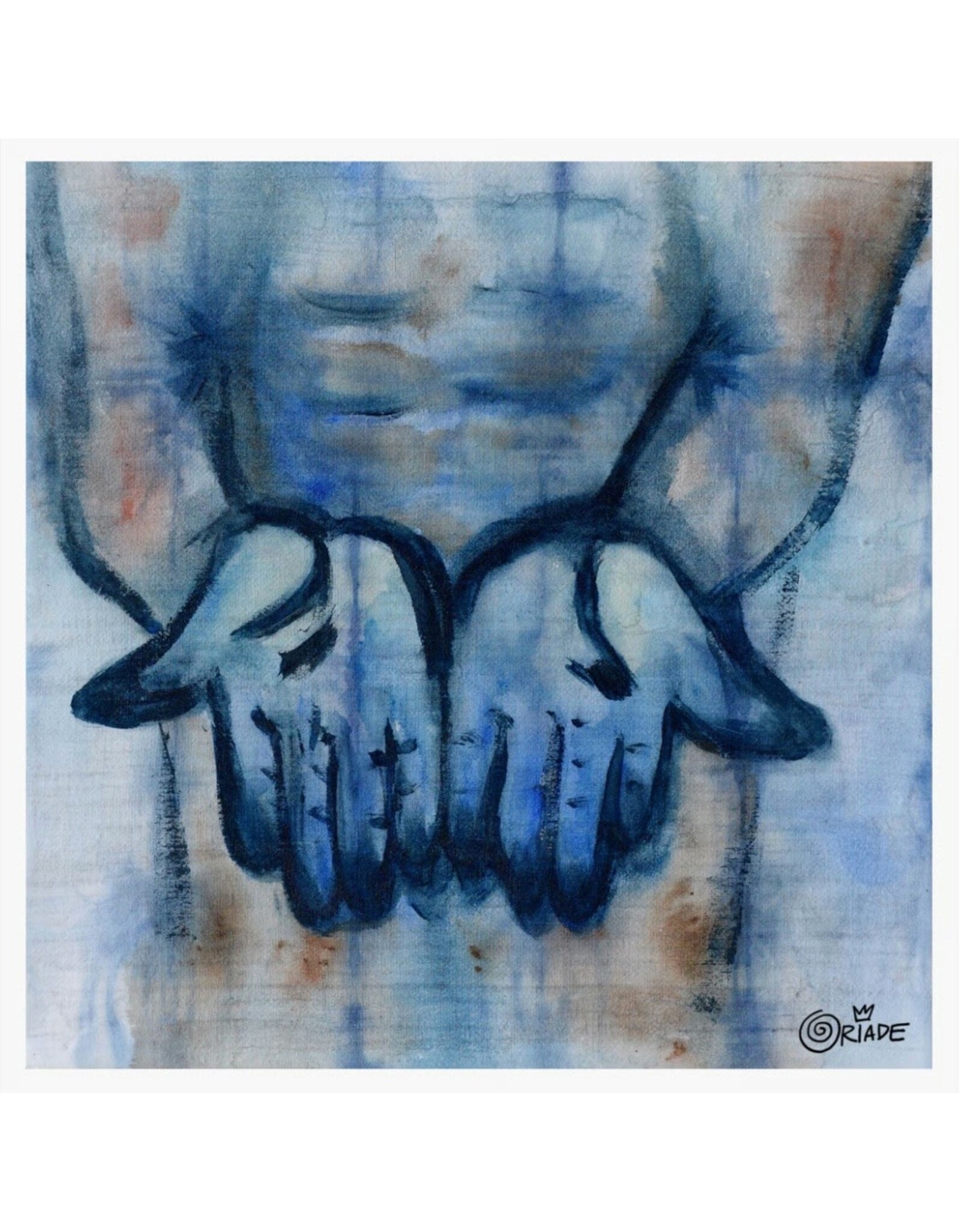 Indigeaux Fine Art Print 12x12": Indigo Dyer's Hands