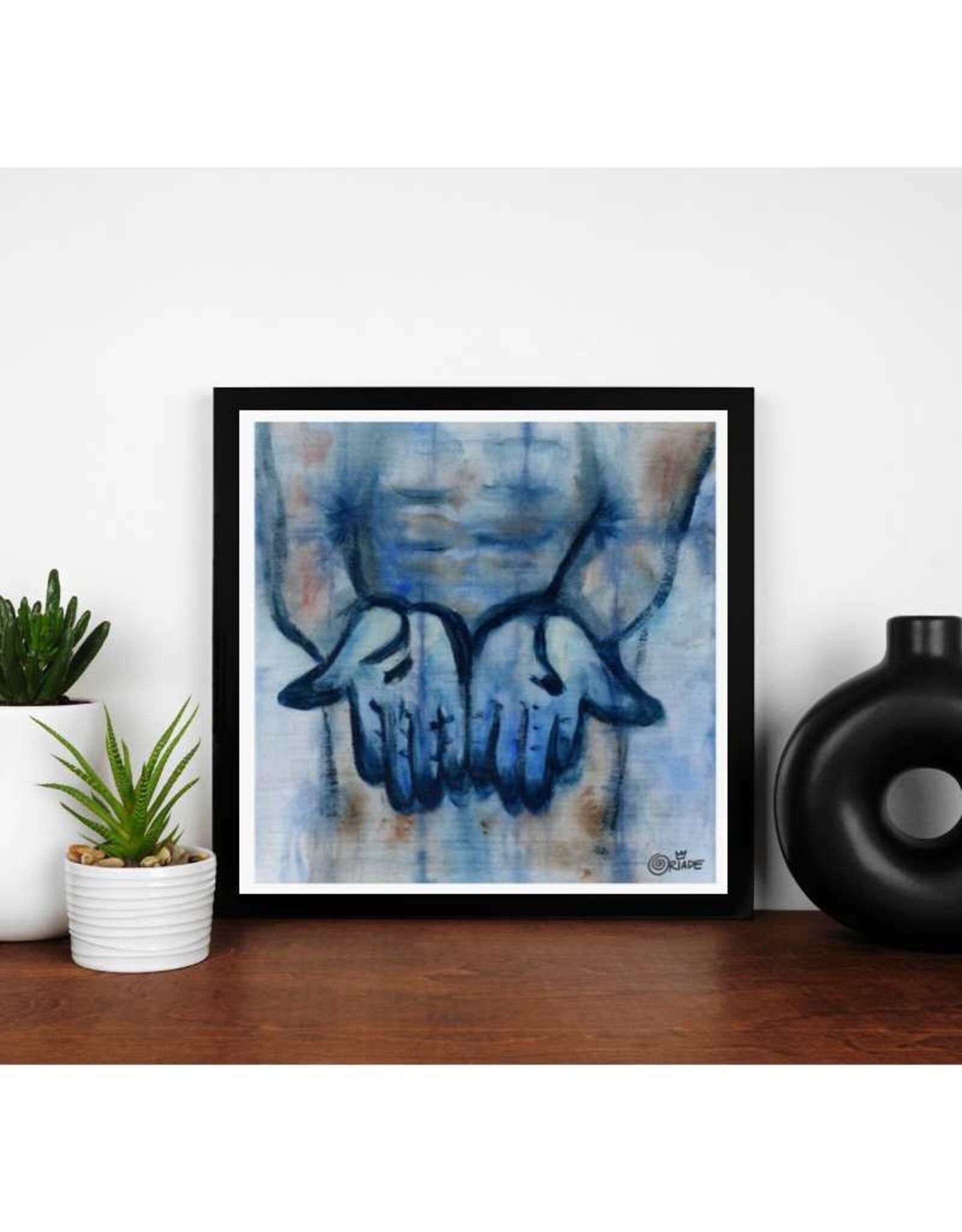 Indigeaux Fine Art Print 12x12": Indigo Dyer's Hands