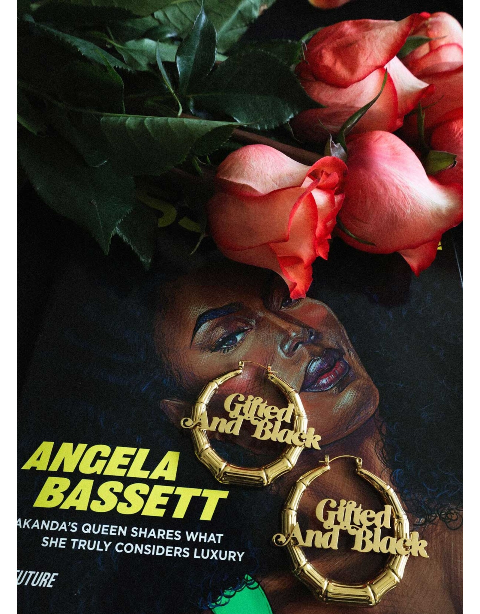 Sucré Couture 18K Gold Gifted & Black Hoops