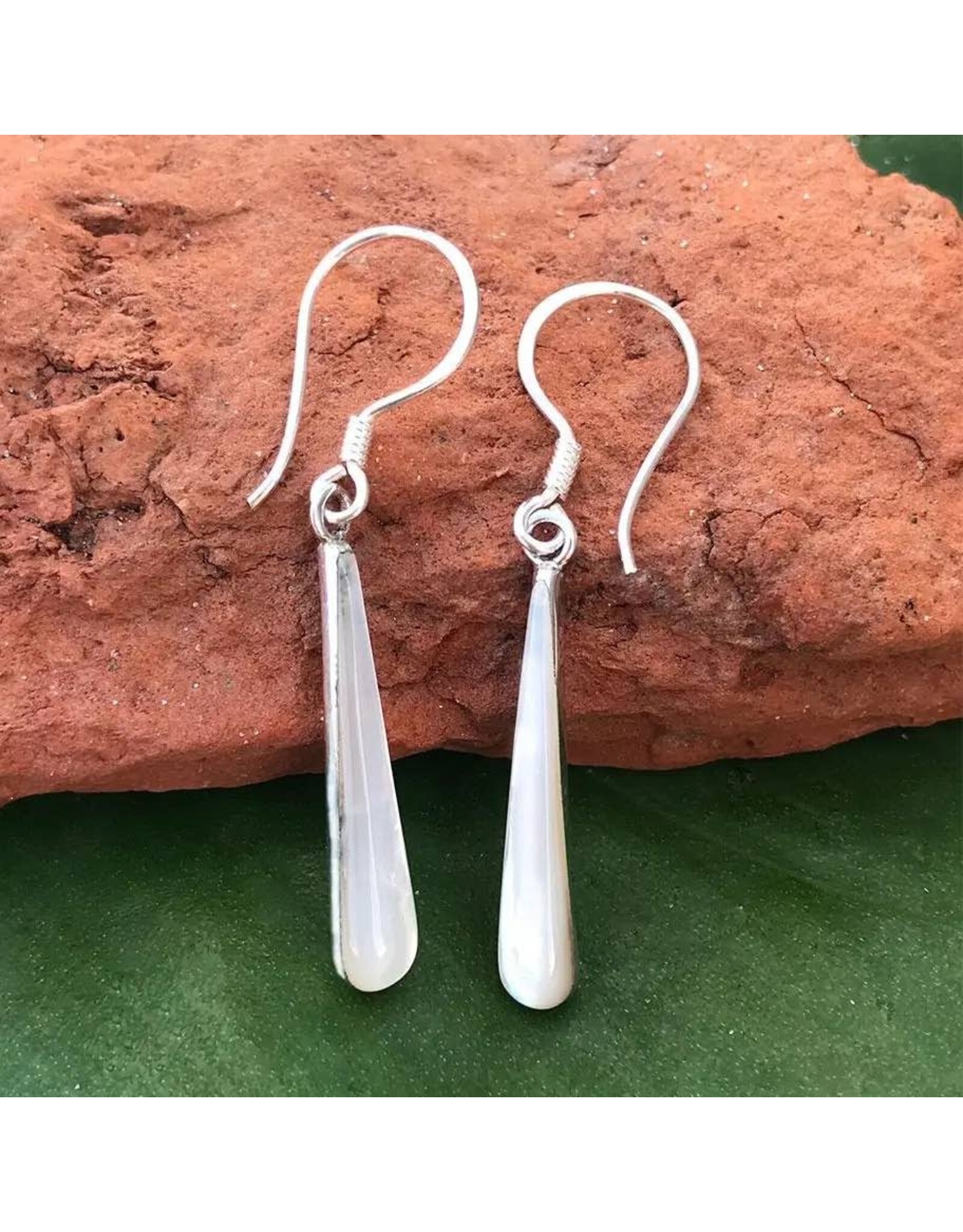 Sterling Silver & Mother of Pearl Drop Earrings