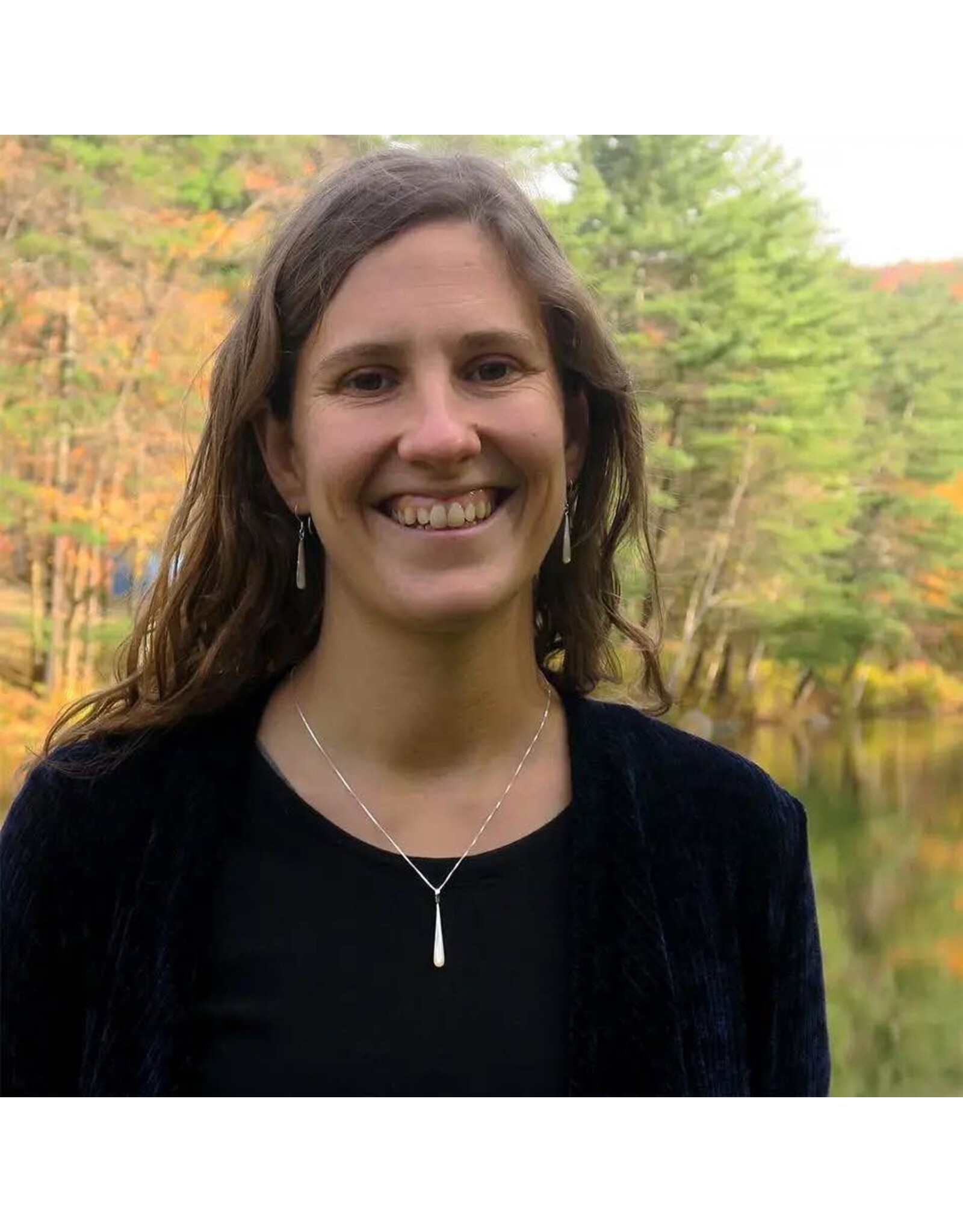 Sterling Silver & Mother of Pearl Drop Necklace