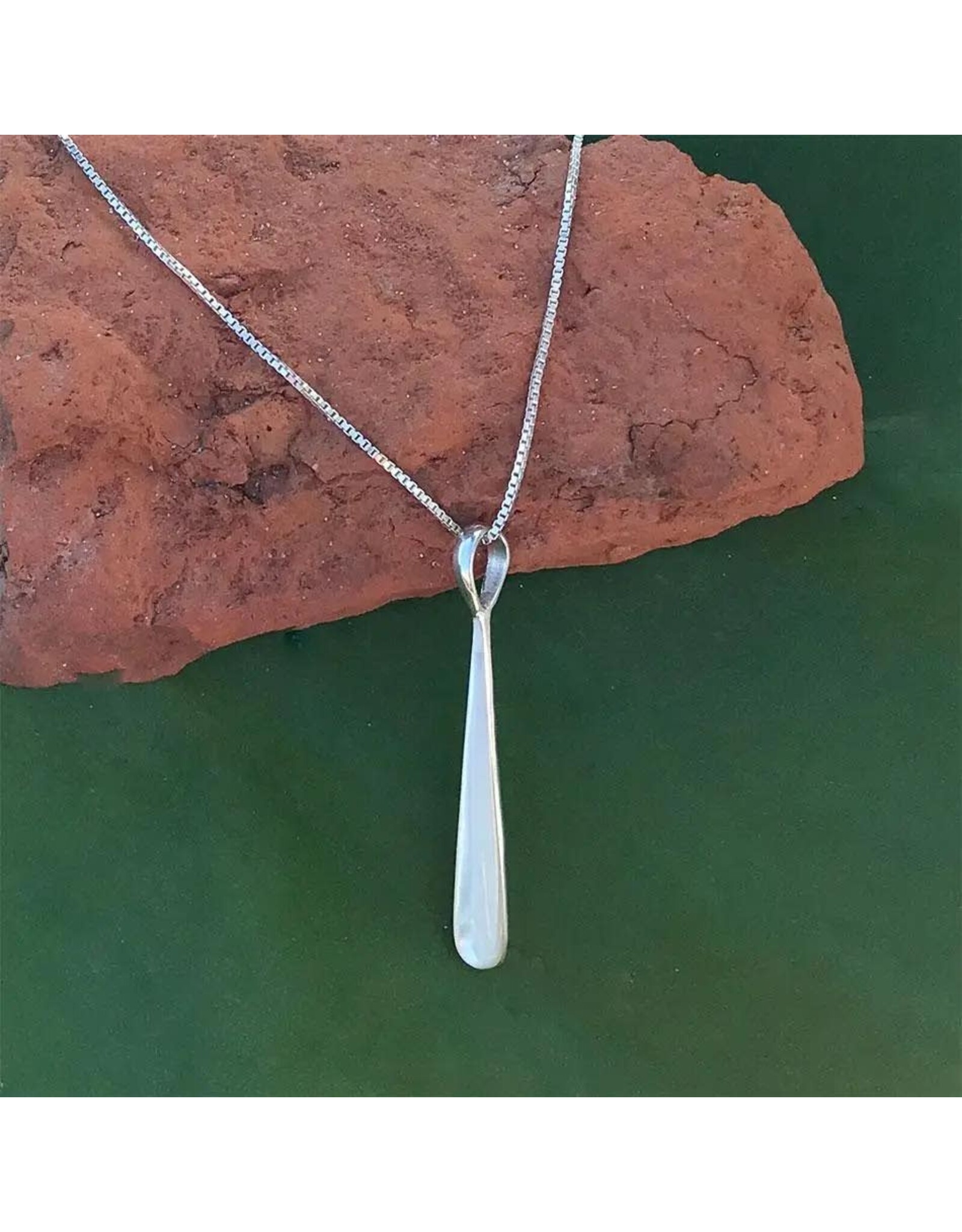 Sterling Silver & Mother of Pearl Drop Necklace