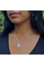 Women's Peace Sterling Silver Hamsa Hand Necklace