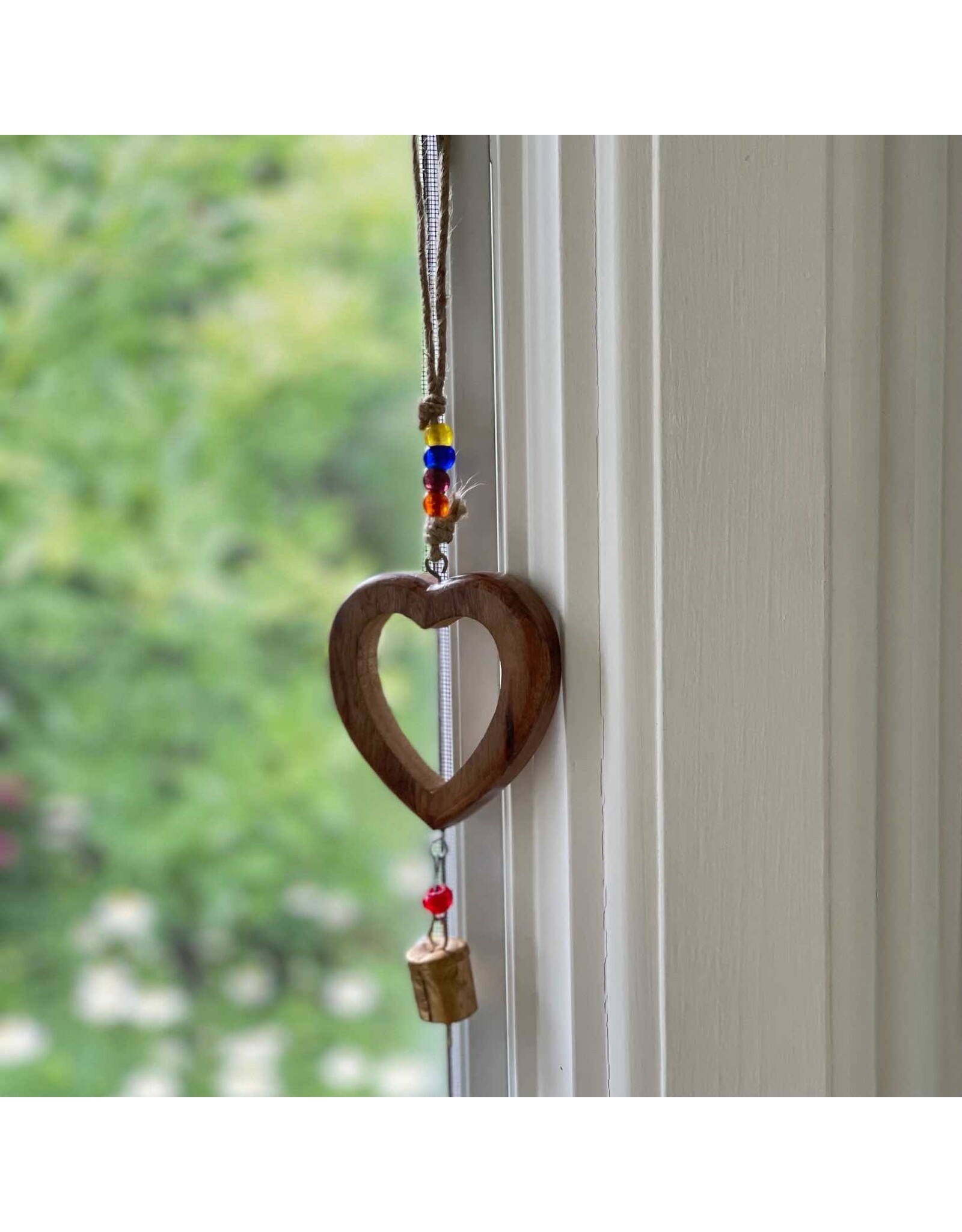 Handcrafted Heart Chime with Iron Bell
