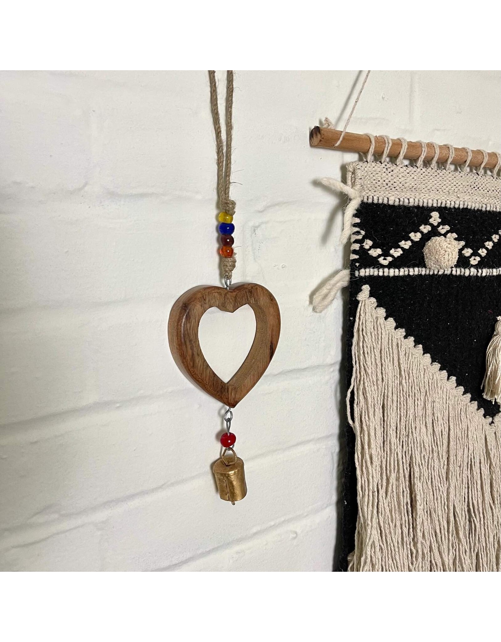 Handcrafted Heart Chime with Iron Bell