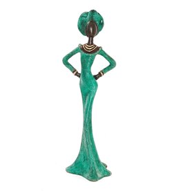 Bronze Poised in Emerald Sculpture