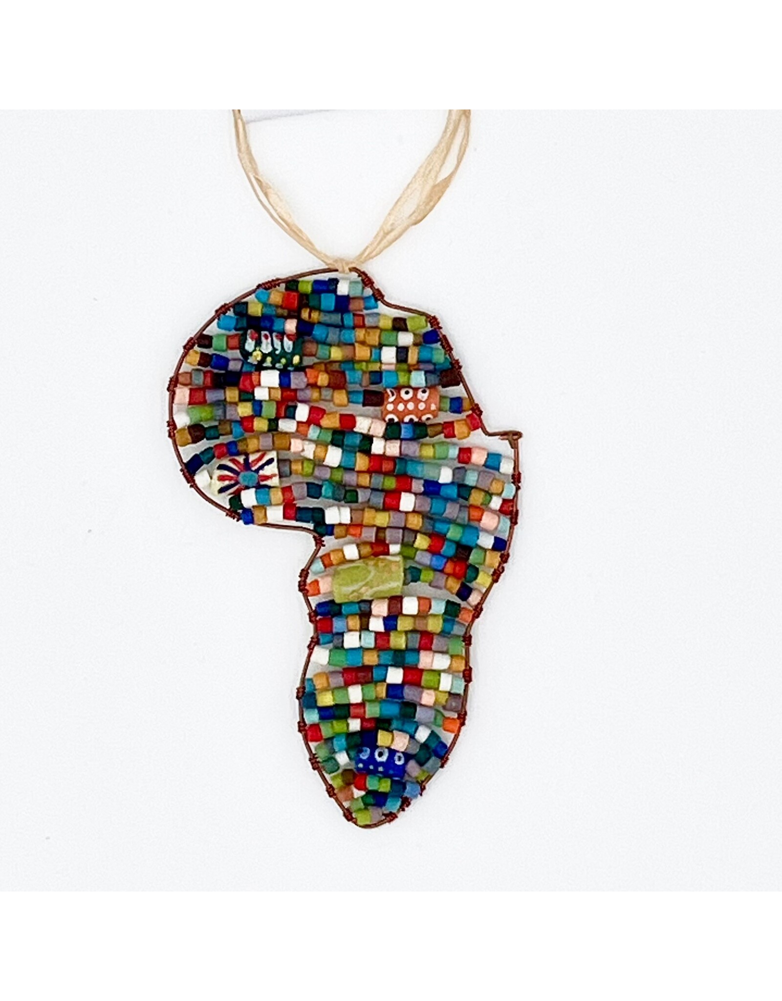 Beaded Africa Ornament