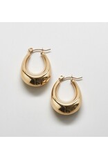 Gold Plated Oval Hoop Earrings