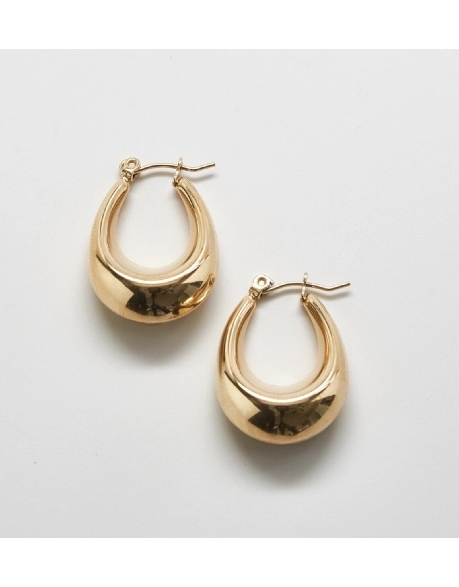 Gold Plated Oval Hoop Earrings