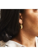 Gold Plated Oval Hoop Earrings