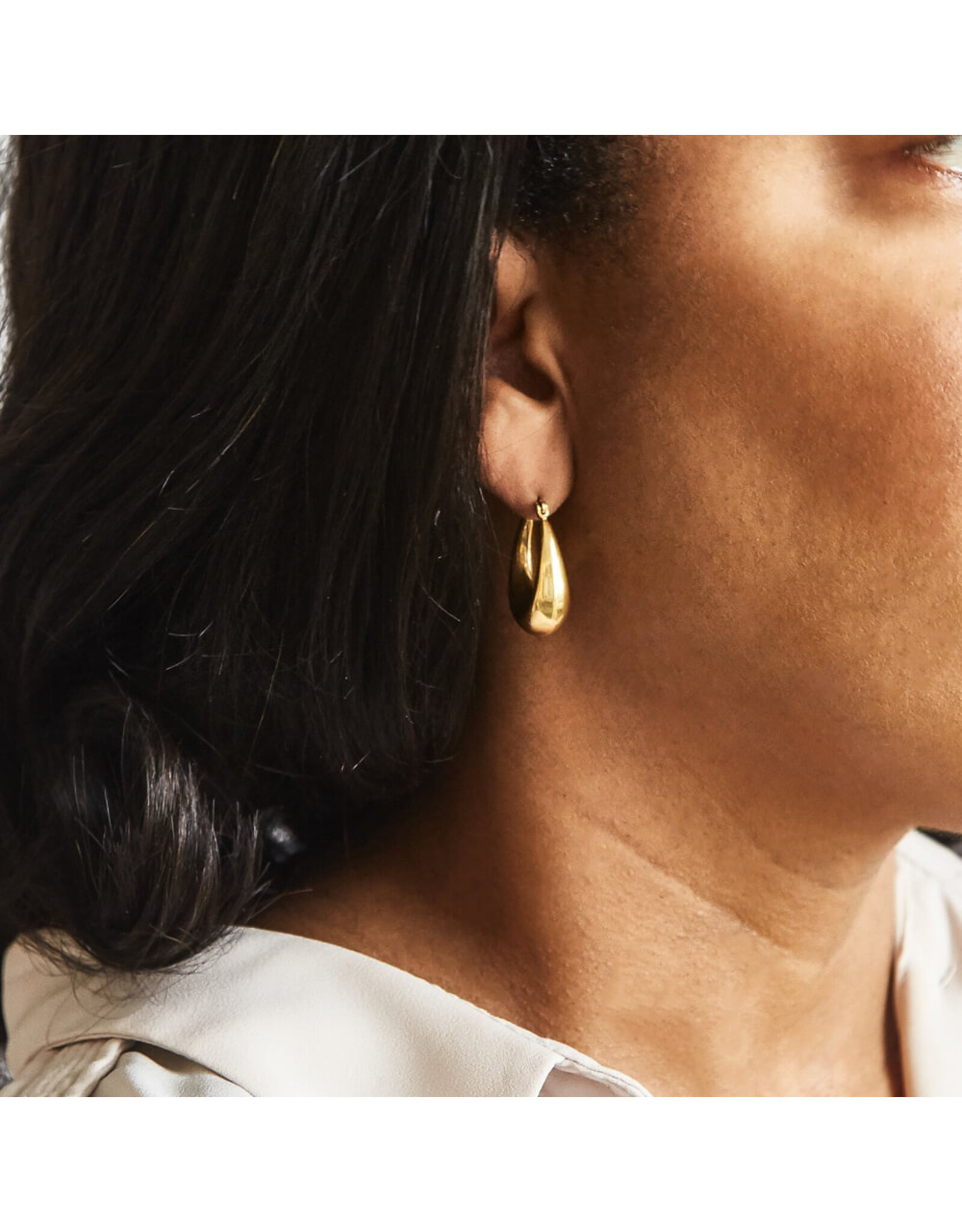 Gold Plated Oval Hoop Earrings