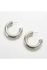 Silver Plated Chunky Hoop Earrings