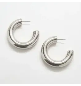 Silver Plated Chunky Hoops