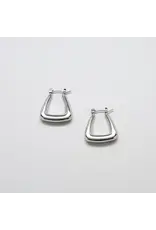Silver Plated Triangle Hoop Earrings