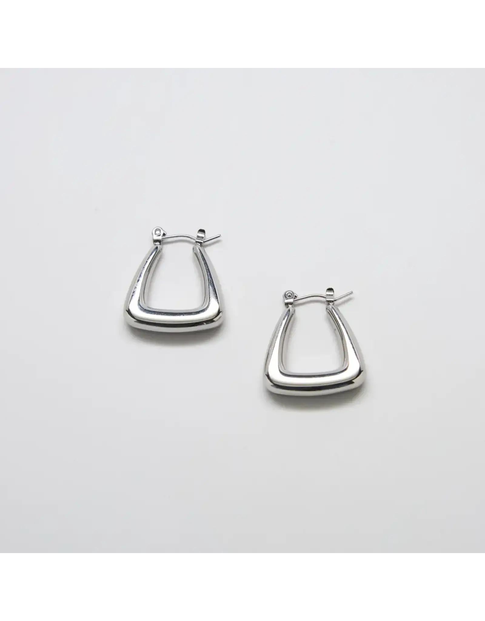 Silver Plated Triangle Hoop Earrings
