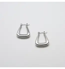 Silver Plated Triangle Hoops