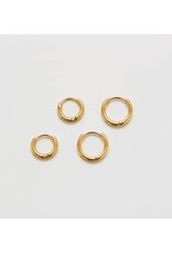 Gold Plated Huggie Hoops (Set of 4)