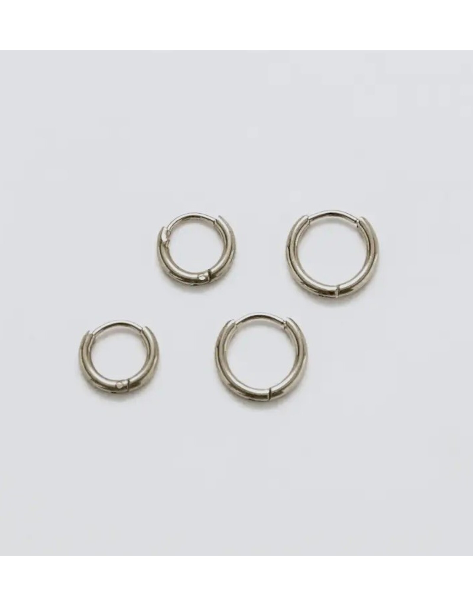 Silver Plated Huggie Hoops (Set of 4)
