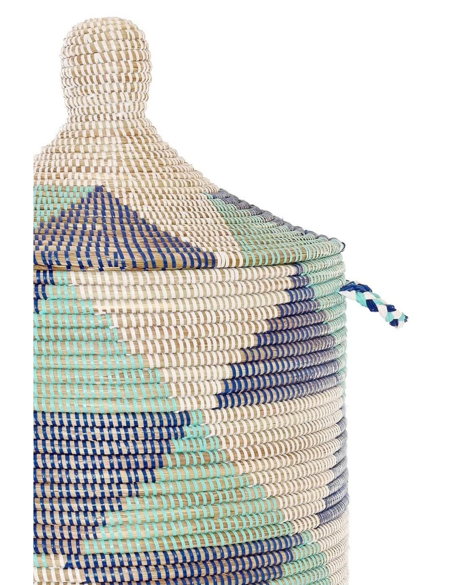 Large Blue & White Hamper Basket