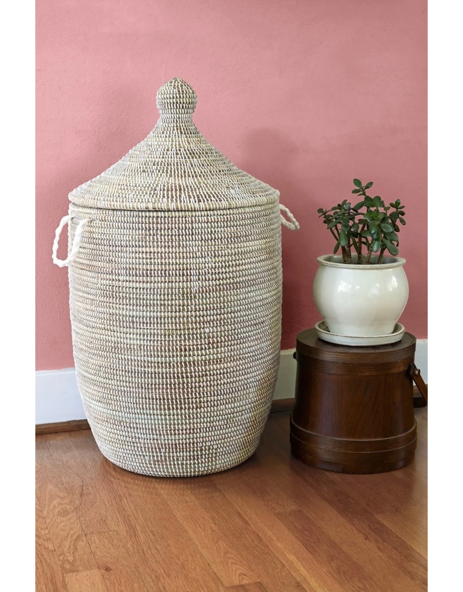 Large White Hamper Basket