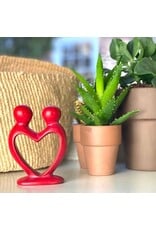 Lover's Heart Soapstone Sculpture in Red