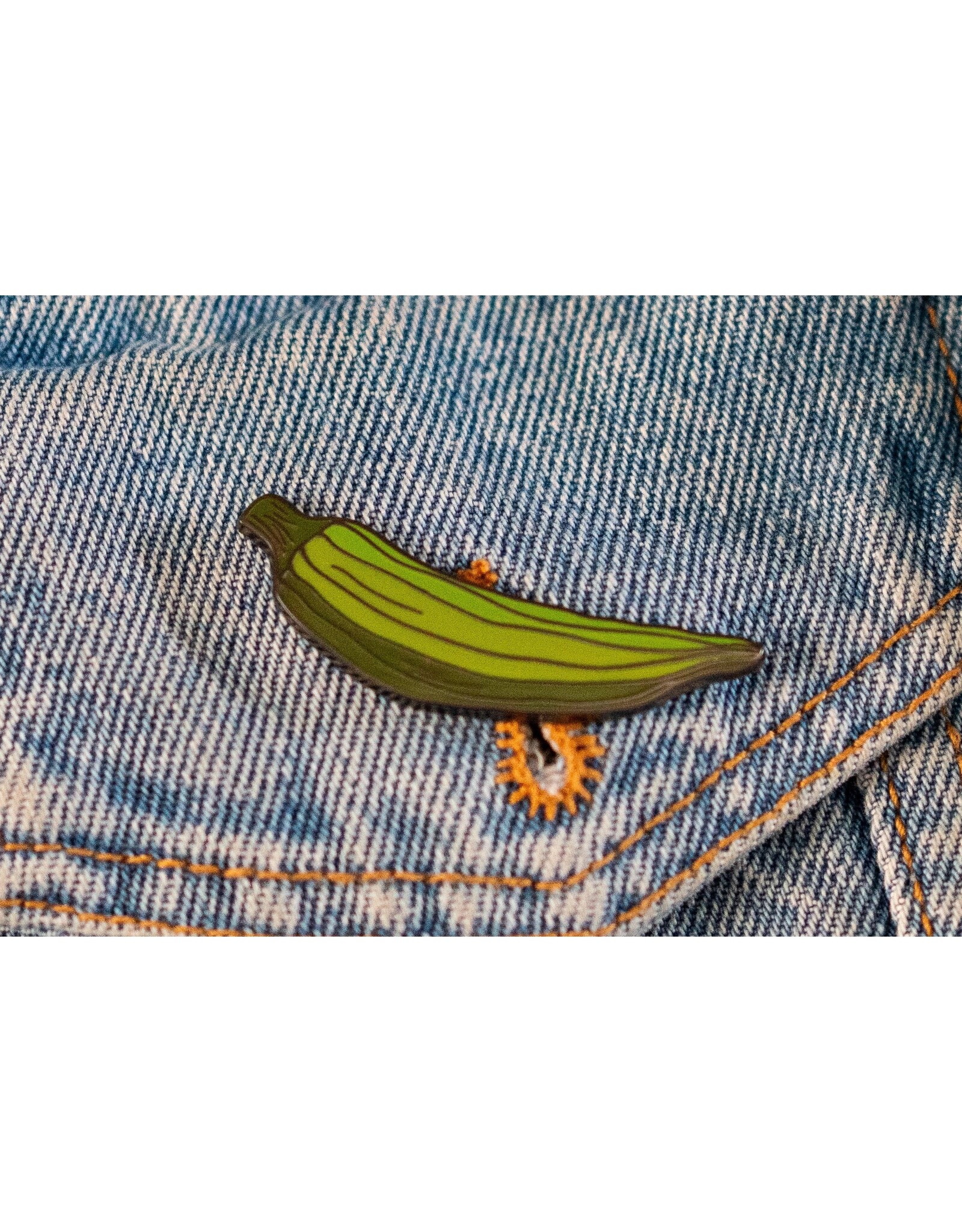 Okra Enamel Pin
