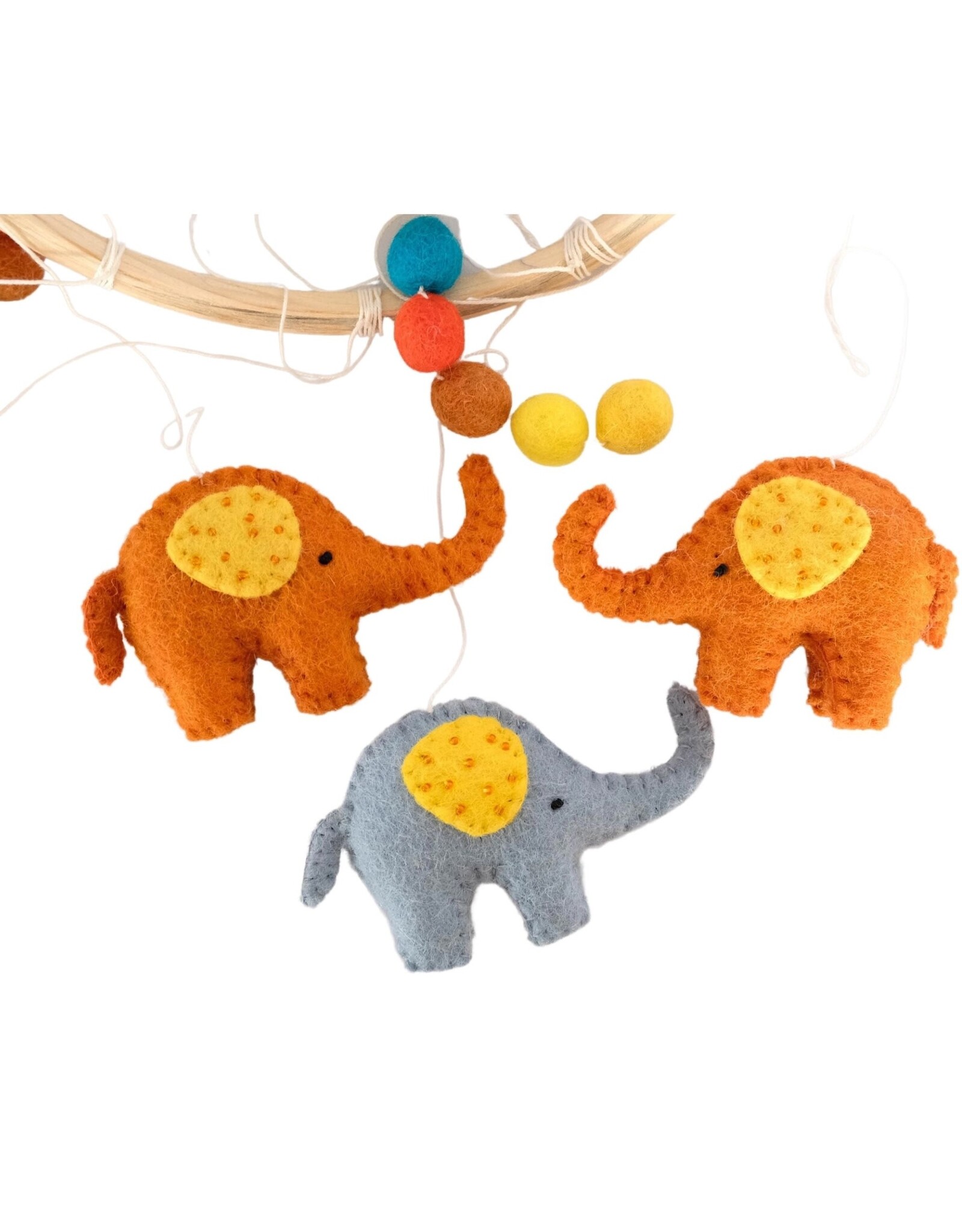 Handmade Felt Elephant Mobile