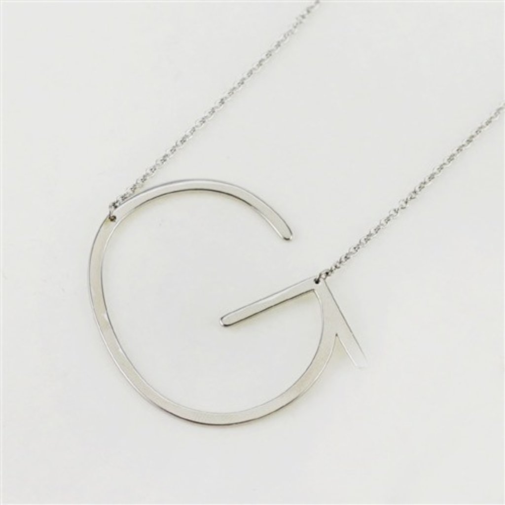 Cool and interesting sideways initial necklace clearance