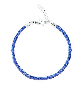 Chamilia One Size Blue Metallic Braided Leather Bracelet